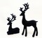 2 Pack Resin Christmas Reindeer Figurines Deer Statues Elk Sculpture Deer Ornaments for Living Figurine Statues TV Cabinet Home Office Wine Cabinet Decoration (Black)